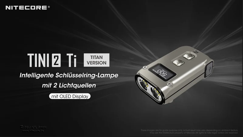 Nitecore Taschenlampe TINI 2 Titanium - 500 Lumen
