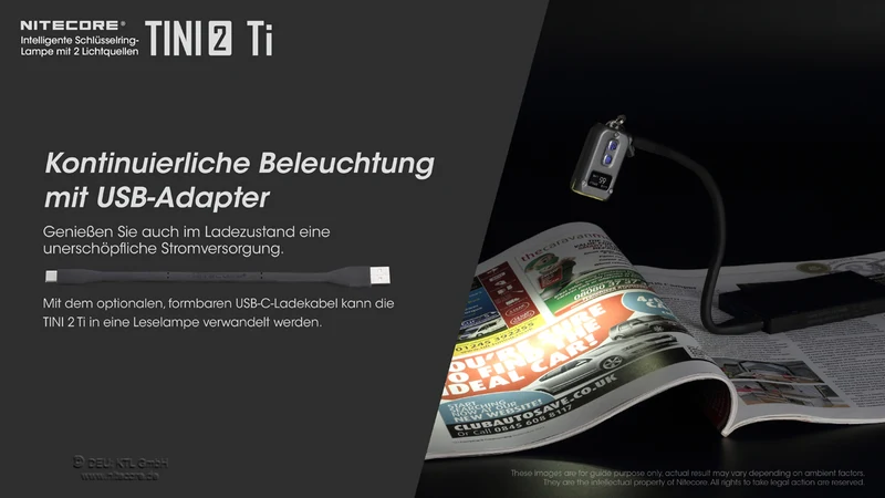Nitecore Taschenlampe TINI 2 Titanium - 500 Lumen