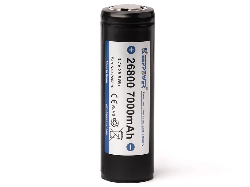 Keeppower 26800-P2680C mit 7000 mAh*, 3,6V-3,7V Li-ionen Akku PCB² geschützt