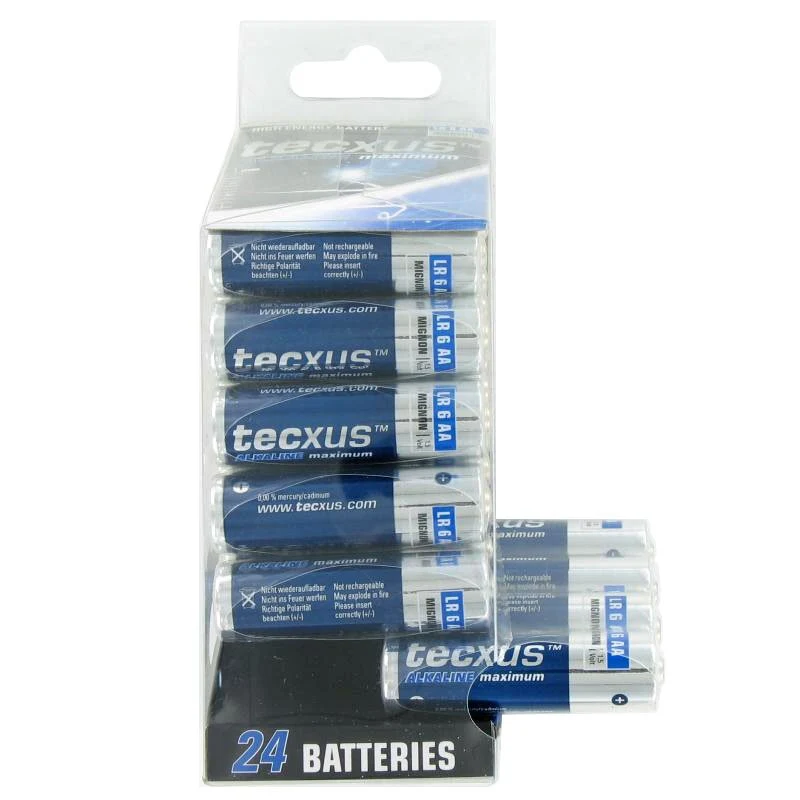 Texcus 24er Sparpack Mignon AA LR6 UM3 Alkaline Batterien mit hoher Leistungsfähigkeit