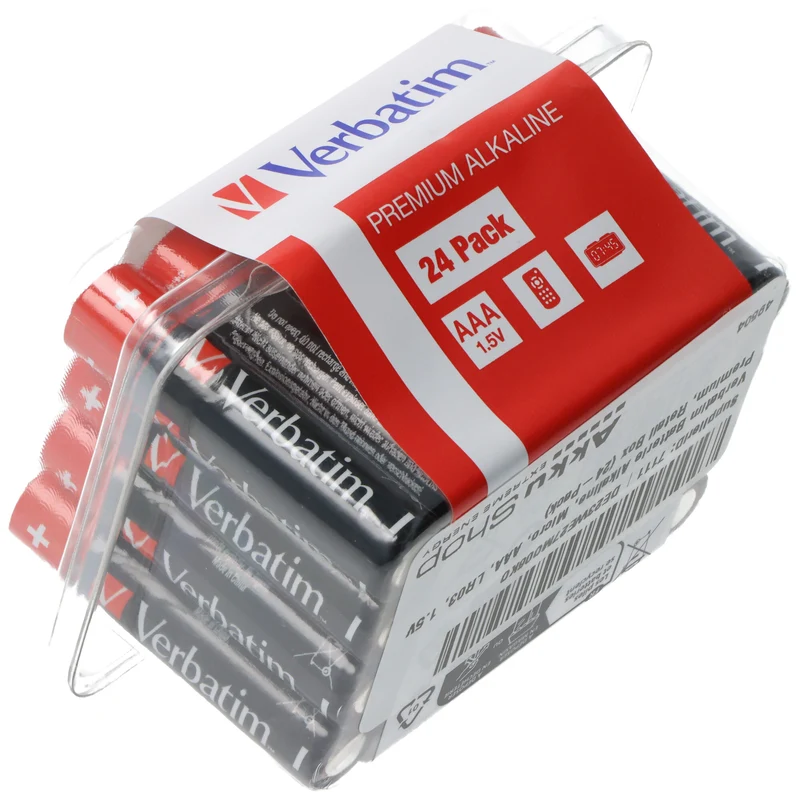Verbatim Batterie Alkaline, Micro, AAA, LR03, 1.5V Premium, Retail Box (24-Pack)