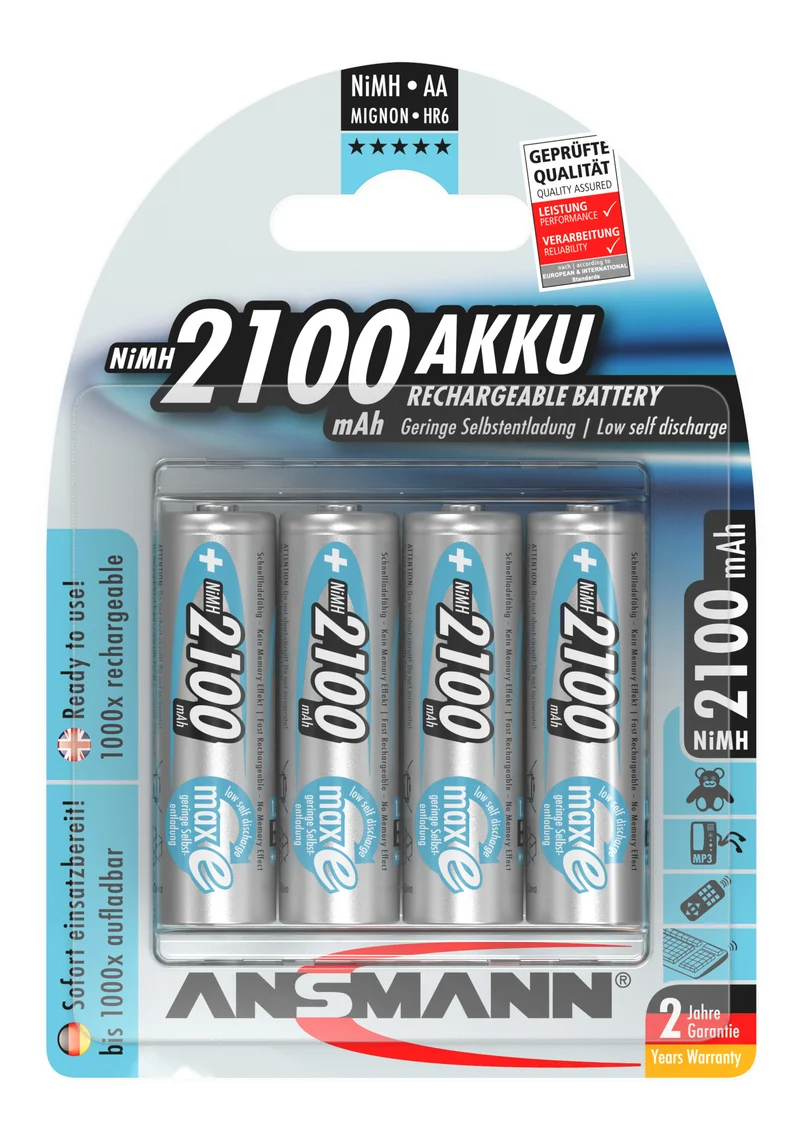 Ansmann maxE NiMH-Akku Mignon 2100mAh 4er-Blister