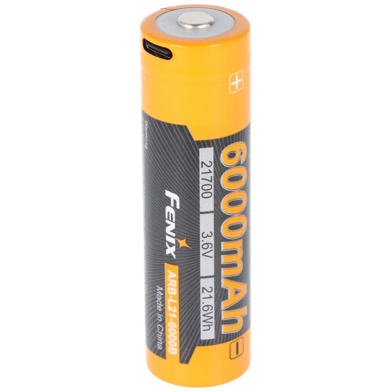 Fenix ARB-L21-6000B Li-Ion Akku, Typ 21700, 3,6V 6000mAh, mit USB-C Ladeanschluss