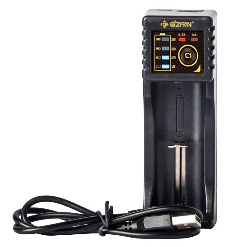 AccuCell Schnell-Ladegerät für 3,2 Volt LiFePO4 Solar Li-Ion Akku, lädt IMR, INR, ICR, Li-Ion und LiFePO4 3.2 Volt Akku, reaktiviert Tiefentladene Akkus