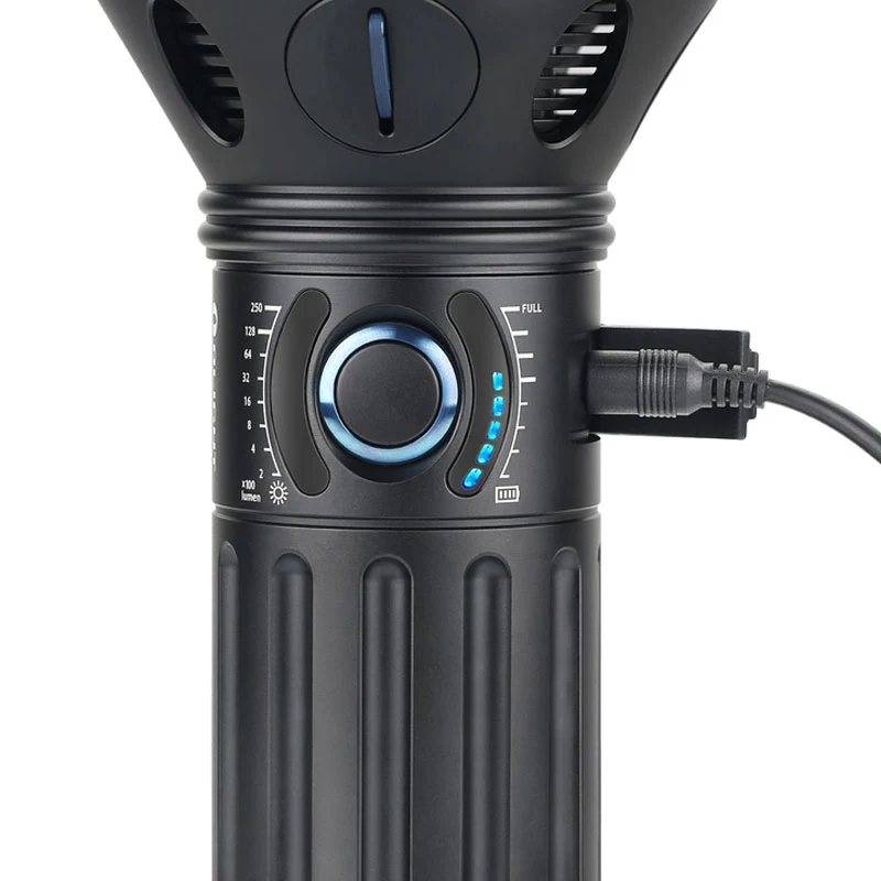 Olight X9R Marauder LED-Taschenlampe mit bis zu 25000 Lumen extra hell, inklusive Akku und Ladegerät