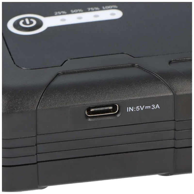 Absina Jumpstarter 1500, KFZ-Starthilfe-Powerakku mit Powerbank-Funktion und LED-Licht, ideal für PKW, Motorrad, Boot