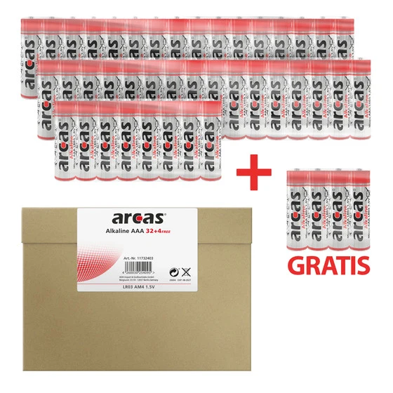Arcas Sparpack 32+4free Alkaline LR03 Micro AAA 1,5V