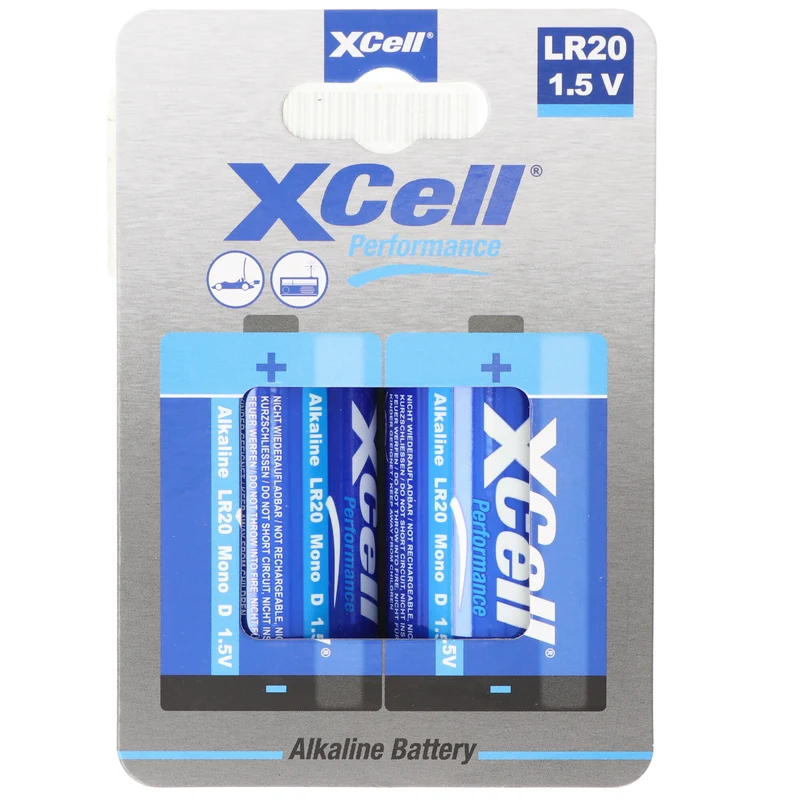 Xcell Batterie Alkaline Mono, LR20, D, 61,5x34,2mm, 2er Blister