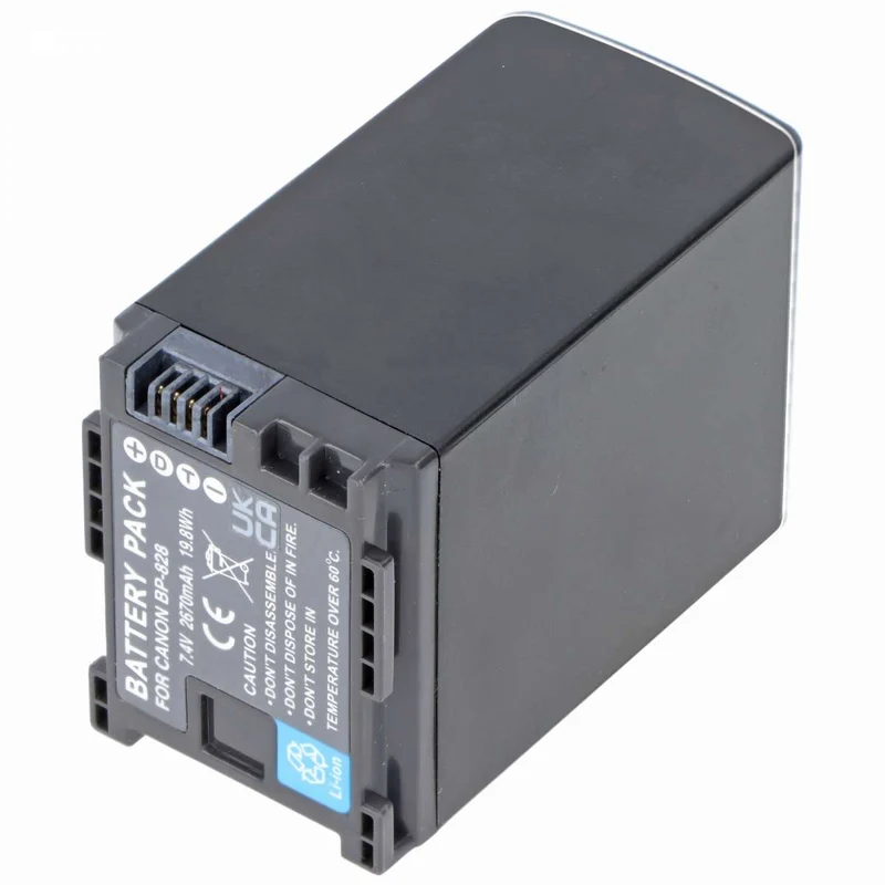 AccuCell Akku passend für Canon Vixia HF G30, Canon BP-828, Canon BP-820, 7,4V 2600mAh