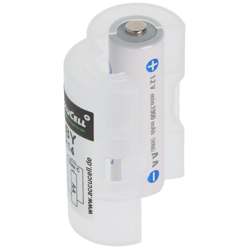 AccuCell Universal Baby C Adapter für je 1x Mignon/AA auf Größe Baby, C, LR14, FR14