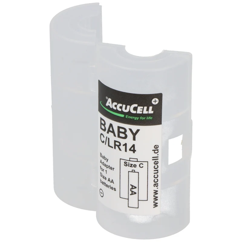 AccuCell Universal Baby C Adapter für je 1x Mignon/AA auf Größe Baby, C, LR14, FR14