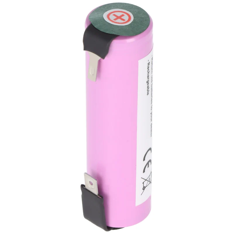 AccuCell Li-ion Akku 18650 mit Lötfahnen für Garten Akku-Werkzeuge Li-ion, 3,7V, 2600mAh, 9,6Wh