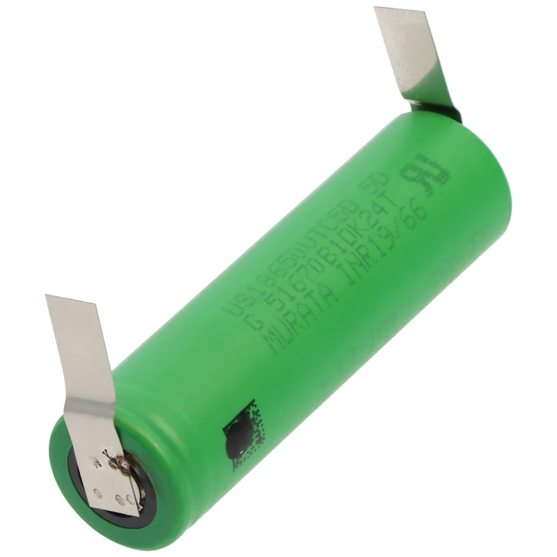 Sony Konion US18650VTC5D Akku, 3,6V bis 3,7V 2800mAh, maximal 35A Stromabgabe, mit Lötfahne U-Form
