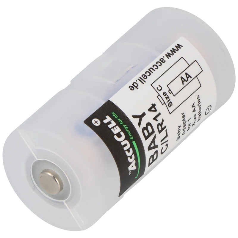 2x AccuCell Adapter C, Baby, LR14 und Panasonic eneloop 2-Pack BK-3MCDE/2BE Akku NiMH, Mignon, AA, HR06, 1.2V und 2000mAh