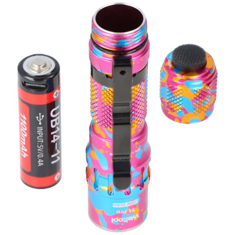 Weltool T1Pro V3 Mini-Taschenlampe, EDC Taschenlampe, 600 Lumen, Farbe Candy