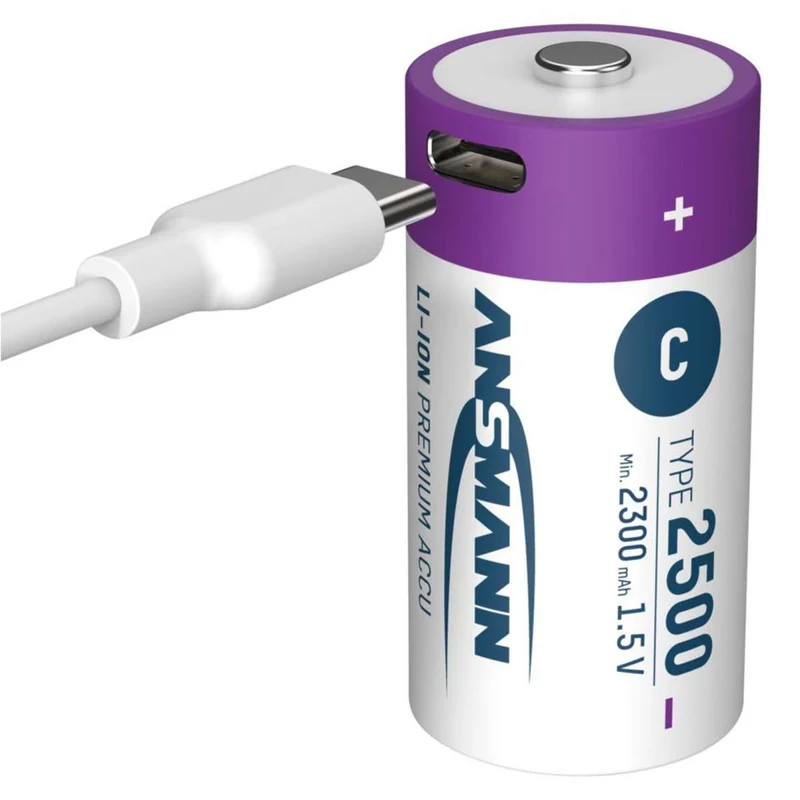 Ansmann Li.ion Akku Baby C 1,5V 2500mAh, 1313-0004, 2er Karton Blister