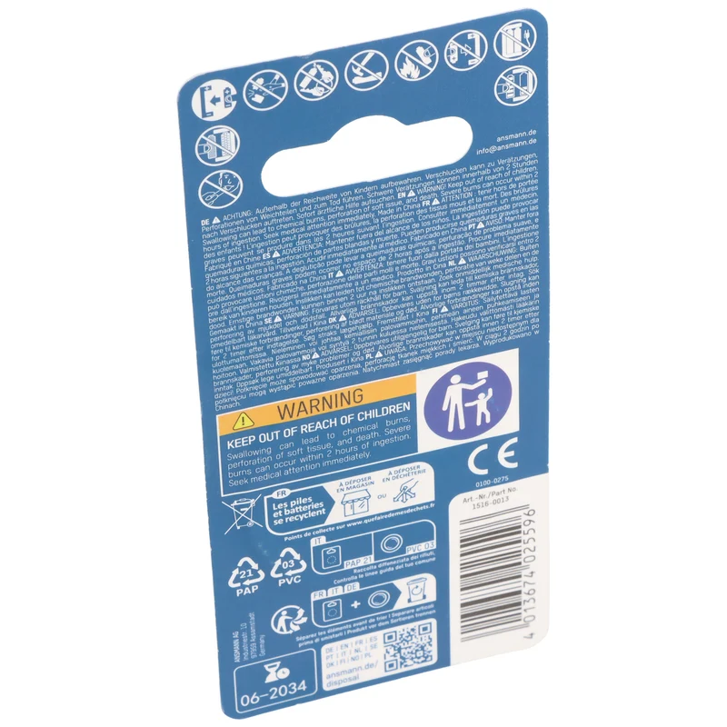 Ansmann CR3032 Knopfzelle, Lithium Batterie IEC CR 3032, 3Volt, 500mAh