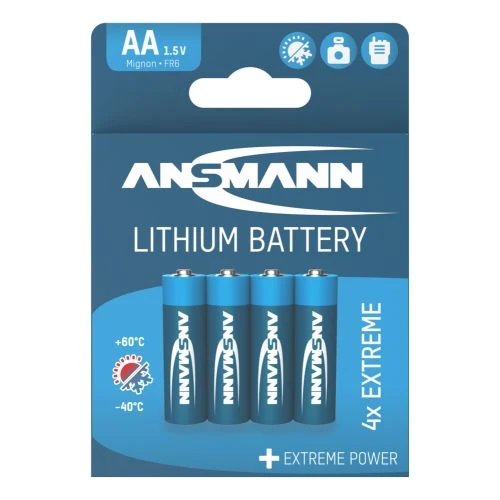 Ansmann Lithium Batterie Mignon, AA, Lithium Extreme, 4er Blister