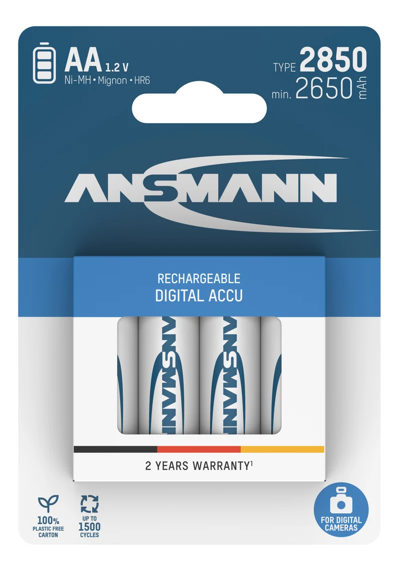 Ansmann NiMH-Akku Typ 2850 Mignon 2650mAh Digital 4er-Blister
