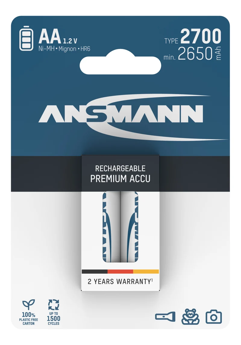 Ansmann NiMH-Akku Mignon 2700mAh 2er Blister