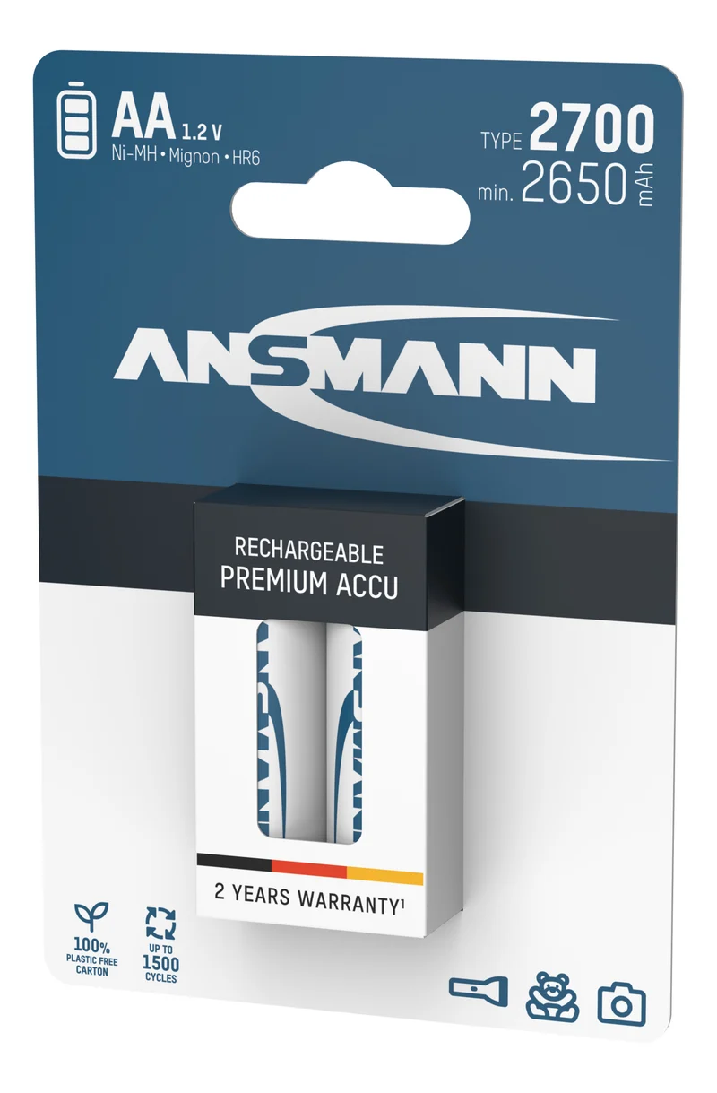 Ansmann NiMH-Akku Mignon 2700mAh 2er Blister