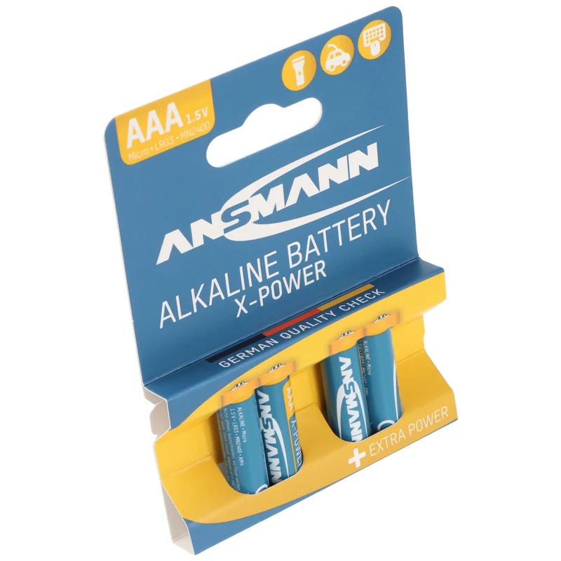 Ansmann X-Power Alkaline Batterie Micro AAA, LR3, 4er Papierblister