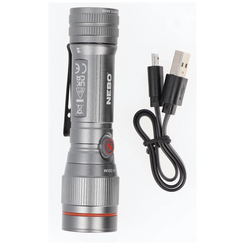 NEBO LED Taschenlampe 450 FLEX mit bis zu 450lm und 237m Leuchtweite integrierter Li-ion Akku 3,7V 600mAh