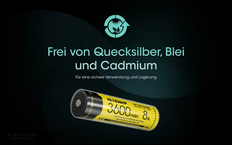 Nitecore Li-Ion Akku 18650 - 3600mAh - NL1836HP