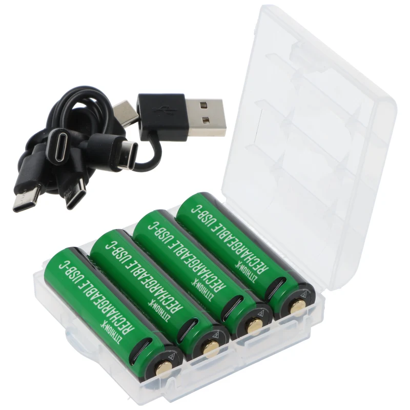 COAST 2400mAh Mignon AA 1,5V ZITHION-X® Lithium-Ionen Akkus, inkl. 4in1 USB-C Ladekabel