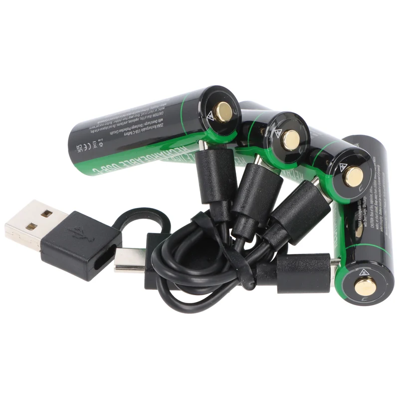 COAST 2400mAh Mignon AA 1,5V ZITHION-X® Lithium-Ionen Akkus, inkl. 4in1 USB-C Ladekabel