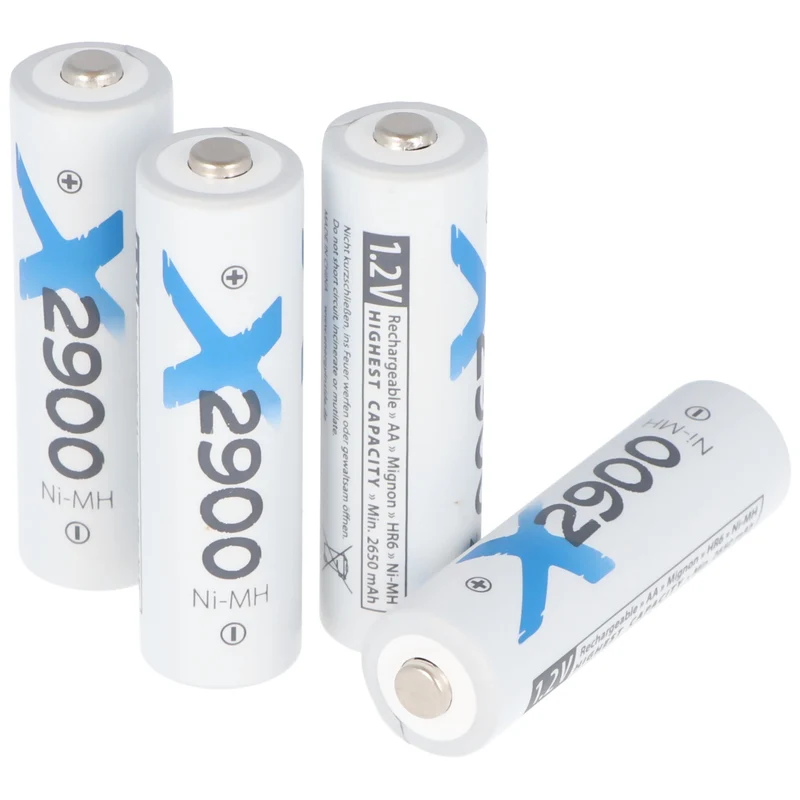 XCell 2900mAh Mignon AA Akku Ni-MH 1,2 Volt, verpackt in Folie (4 St.)