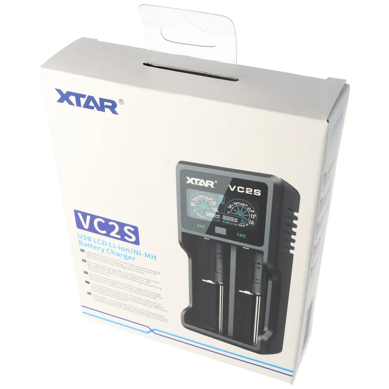 Xtar VC2S - Ladegerät für Li-Ion und NIMH Akku inklusive USB-Kabel