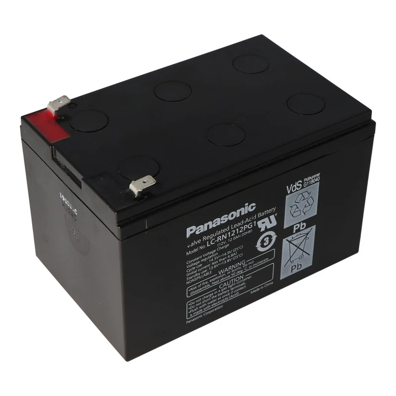 Panasonic LC-RN1212PG1 Akku 12 Volt 12Ah Steckkontakte 6,3mm VdS Zuslassung G118040, ehemals Panasonic LC-RA1212PG1