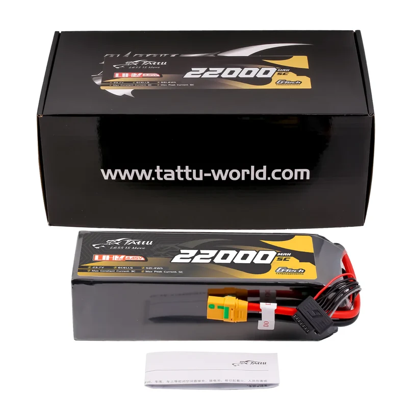 Tattu G-Tech Ultrahochspannung 22000mAh 5C 23,7 V 6S1P XT90S-F Lipo-Akku