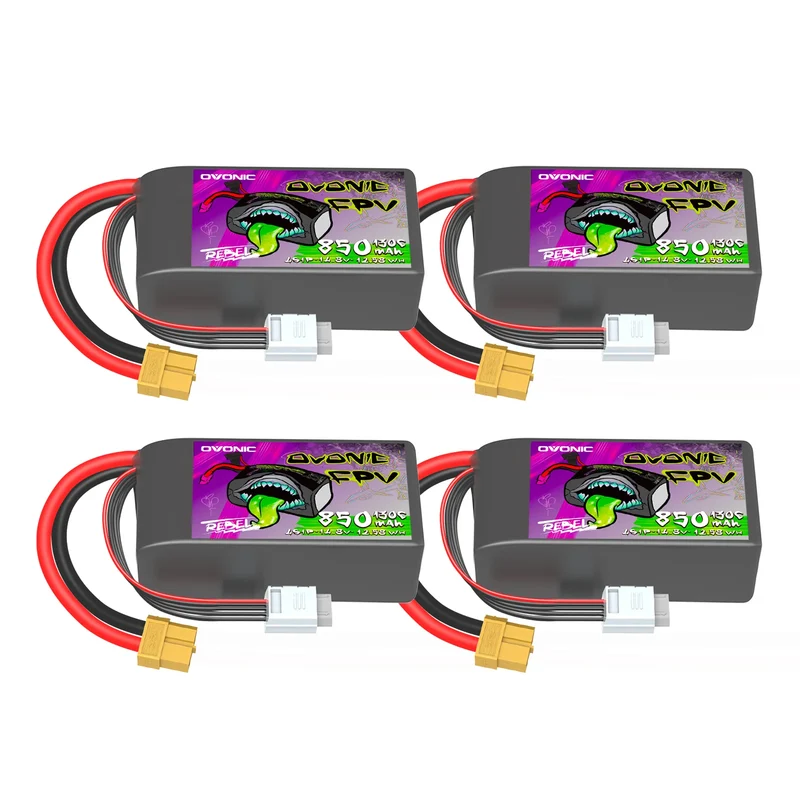 Ovonic Rebel 2.0 130C 4S 850mAh Lipo Akku 14,8V Pack mit XT60 Stecker (4 St.)