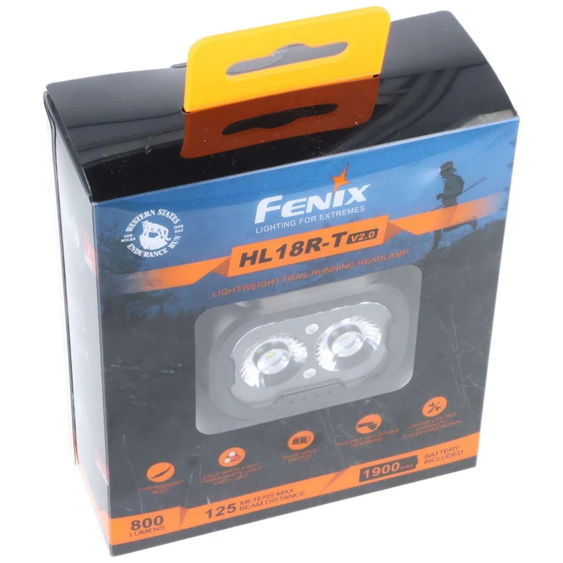 Fenix HL18R-T V2.0 LED Stirnlampe, drei Lichtquellen, max. 800 Lumen, Slide Lock Switch, schwarz