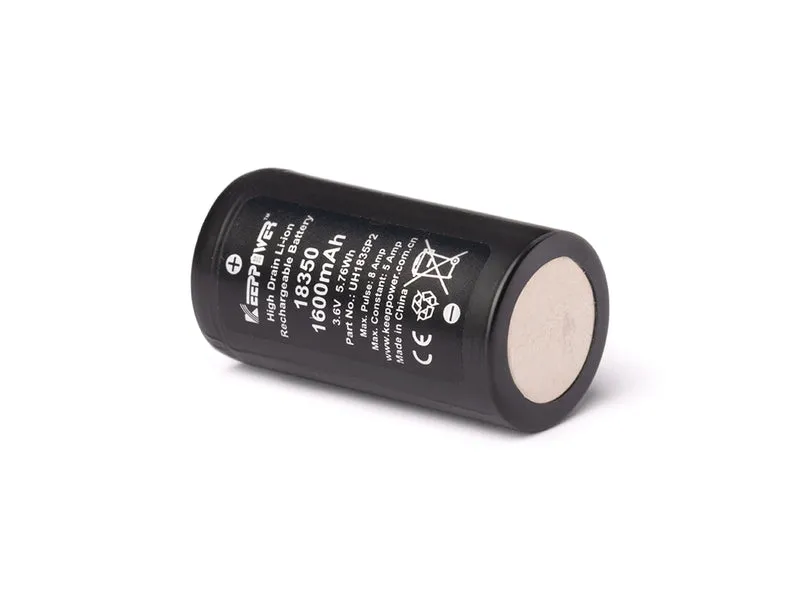 Keeppower 18350 - *1600mAh 3,6V - 3,7V Lithium-Ionen-Akku Entladestrom konstant 5A (Ampere)