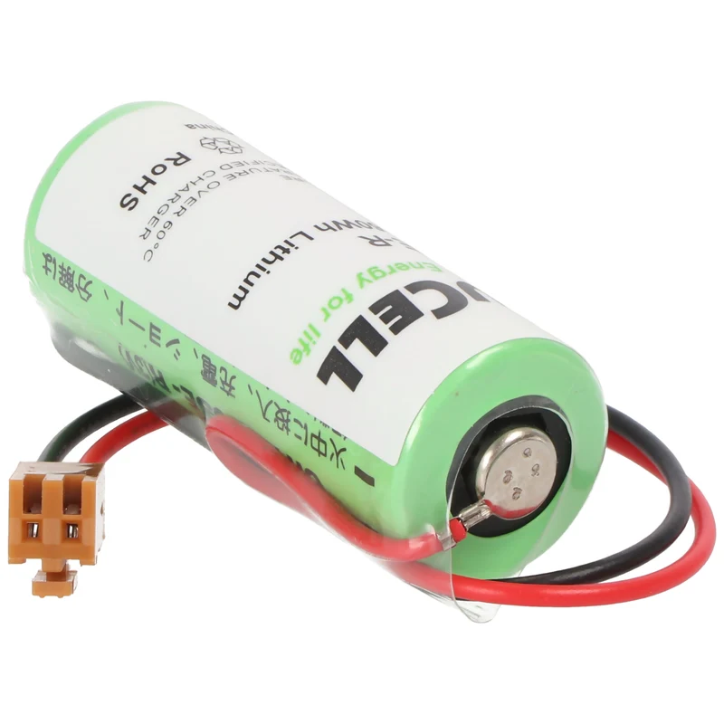 FDK Lithium Batterie CR17450E-R Size A, LX98L-0031-0012, mit Kabel und Stecker, Fanuc A98L-0031-0012 Batterie, Stecker beachten, vergleichen