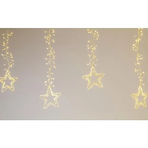 Lotti LED Eisregen-Lichtervorhang mit Sternen 950 ww LED 63716