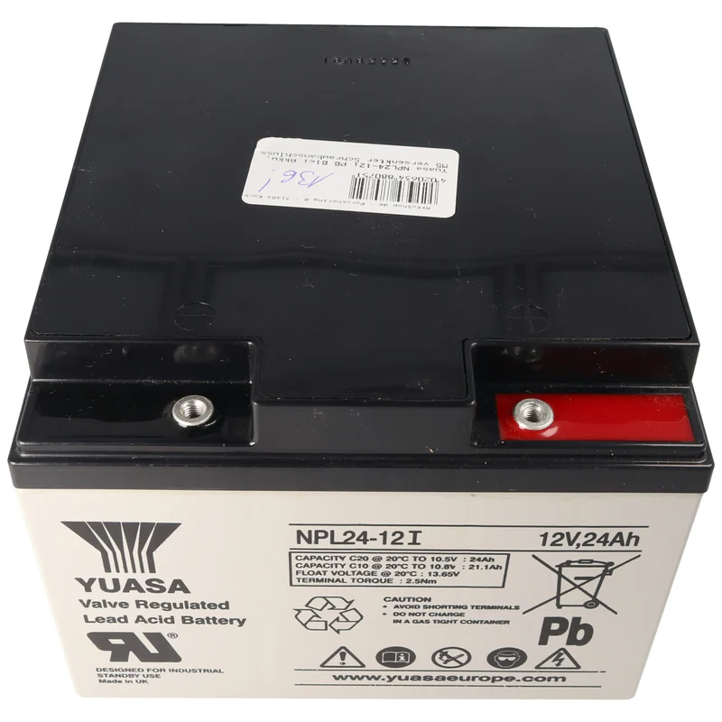 Yuasa NPL24-12i PB Blei Akku, mit M5 versenktem Schraubanschluss 175x165x125mm