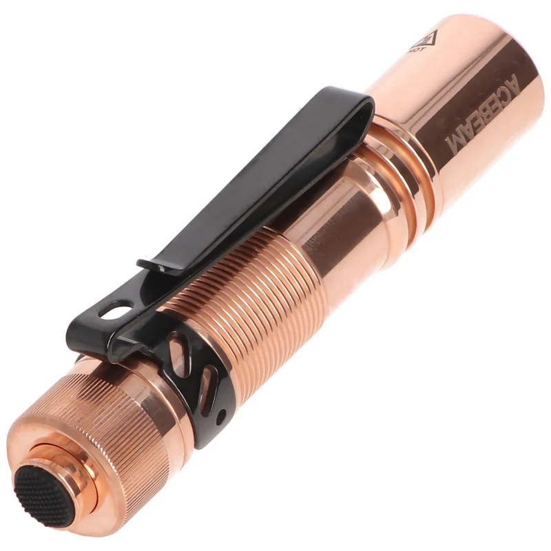 AceBeam Pokelit AA LED-Taschenlampe in Kupfer, 500 Lumen, inklusive 14500 Li-Ion 920mAh Akku mit USB-C Anschluss