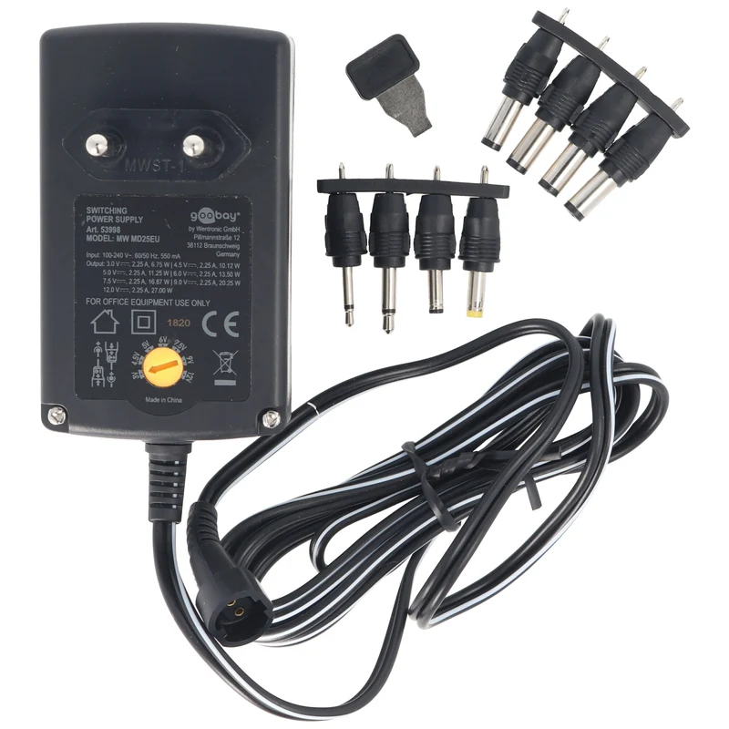 Goobay Universal Stabilisiertes Schaltnetzteil Eco-Friendly mit 2250mA