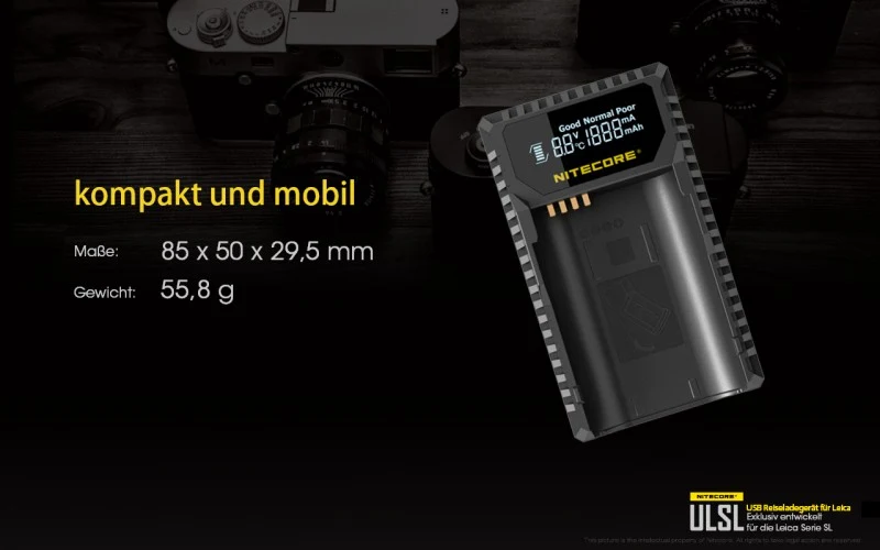 Nitecore ULSL USB-Ladegerät für Leica Cameras