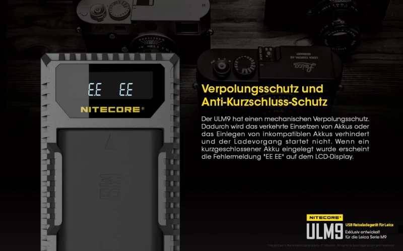 Nitecore ULM9 USB-Ladegerät für Leica Cameras