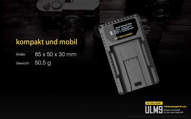 Nitecore ULM9 USB-Ladegerät für Leica Cameras