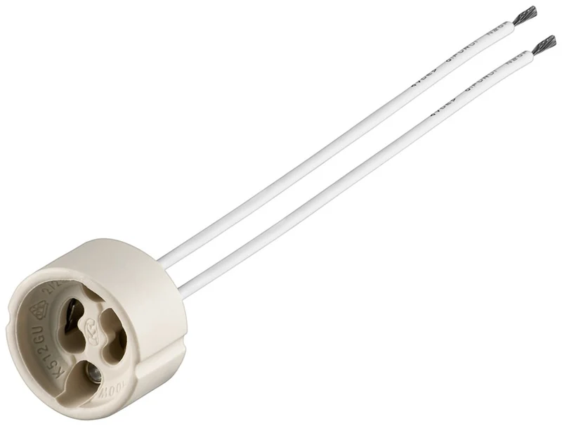 Goobay GU10 Lampenfassung mit Zwillingslitze - max. 100 W/250 V (AC), 0,15 m Kabel, Keramik