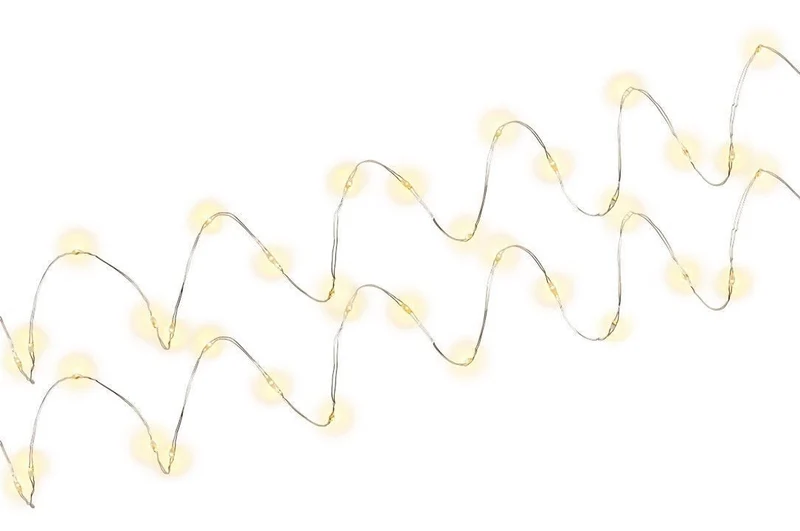 Goobay 2 x 20er LED-Silberdraht-Lichterkette, inkl. Timer - Stimmungsvolle Leuchtdekoration für den Innenbereich