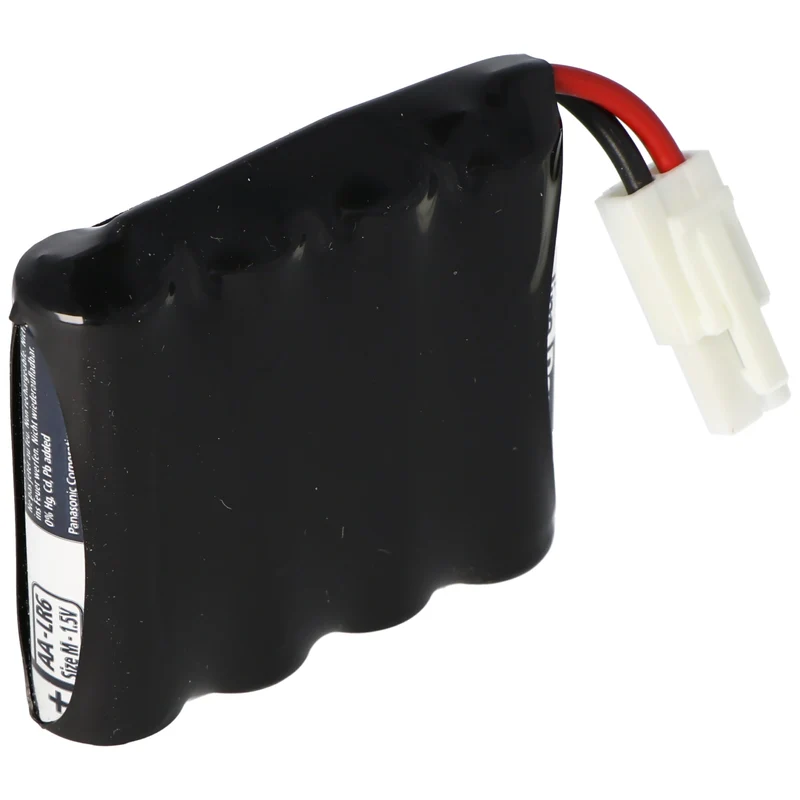 AccuCell 6 Volt Batterie passend für SAG Schlagbaum Schließanlagen, Typ 3850000.020.000, 3850000020000 mit Kabel und Stecker