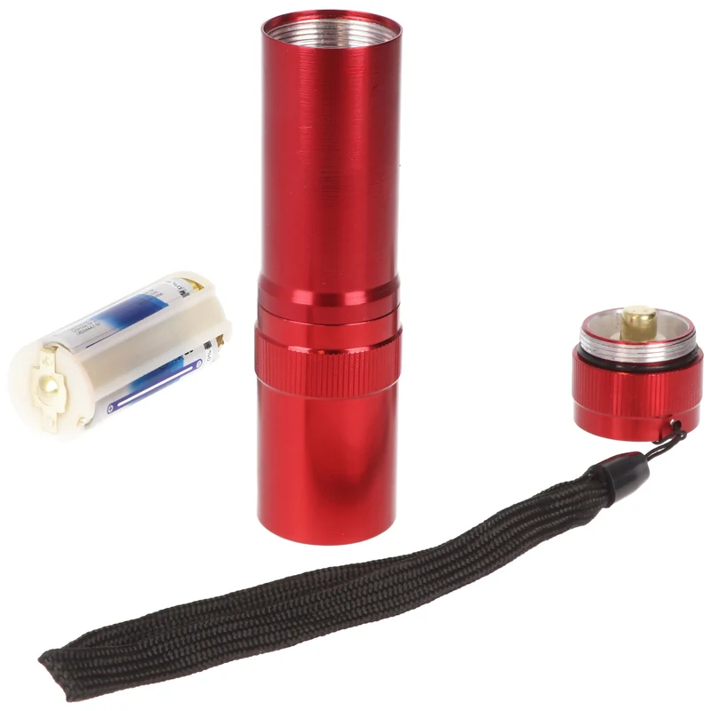 Xcell LED-Taschenlampe Basic 1 Watt LED, edles Aluminiumgehäuse, farblich sortiert, inklusive Batterien