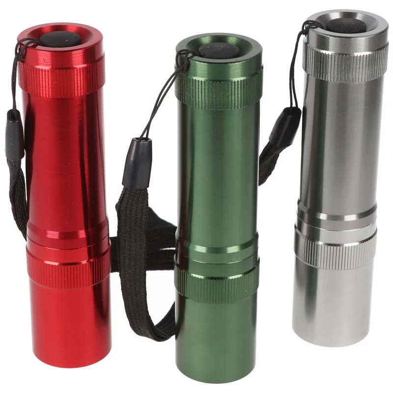 Xcell LED-Taschenlampe Basic 1 Watt LED, edles Aluminiumgehäuse, farblich sortiert, inklusive Batterien